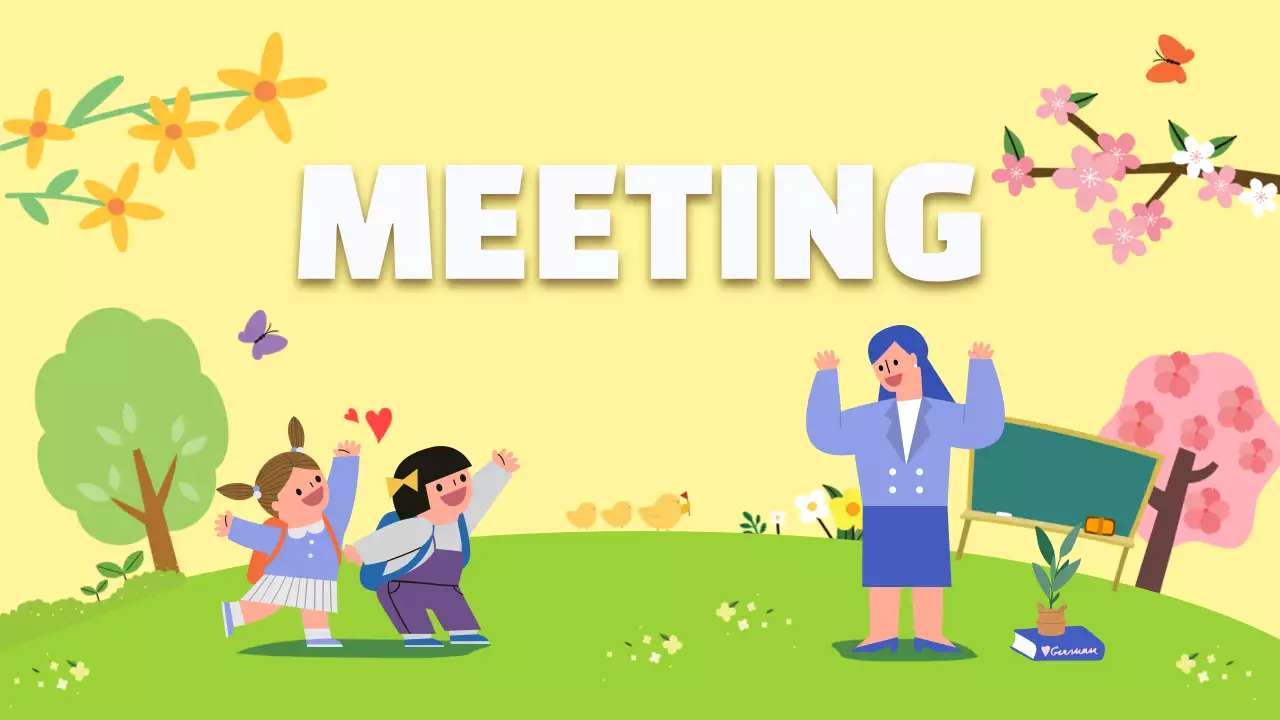 Yellow Simple Meeting Announcement YouTube Thumbnail