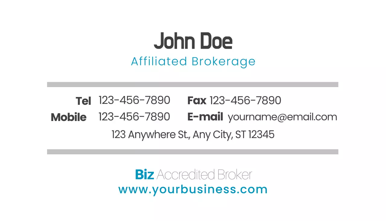 Colourful Modern Brokerage Business Card