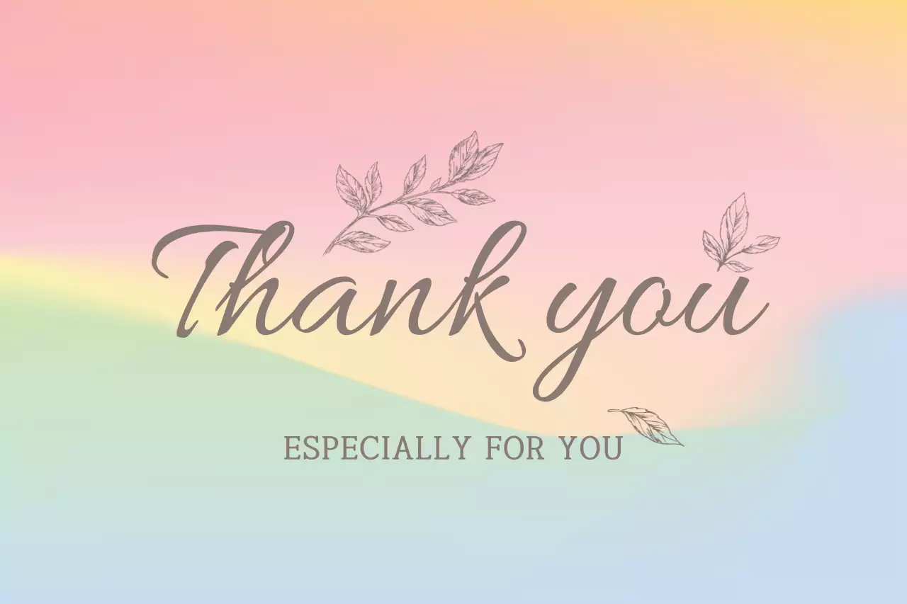 Pastel Elegant Thank You Card Banner