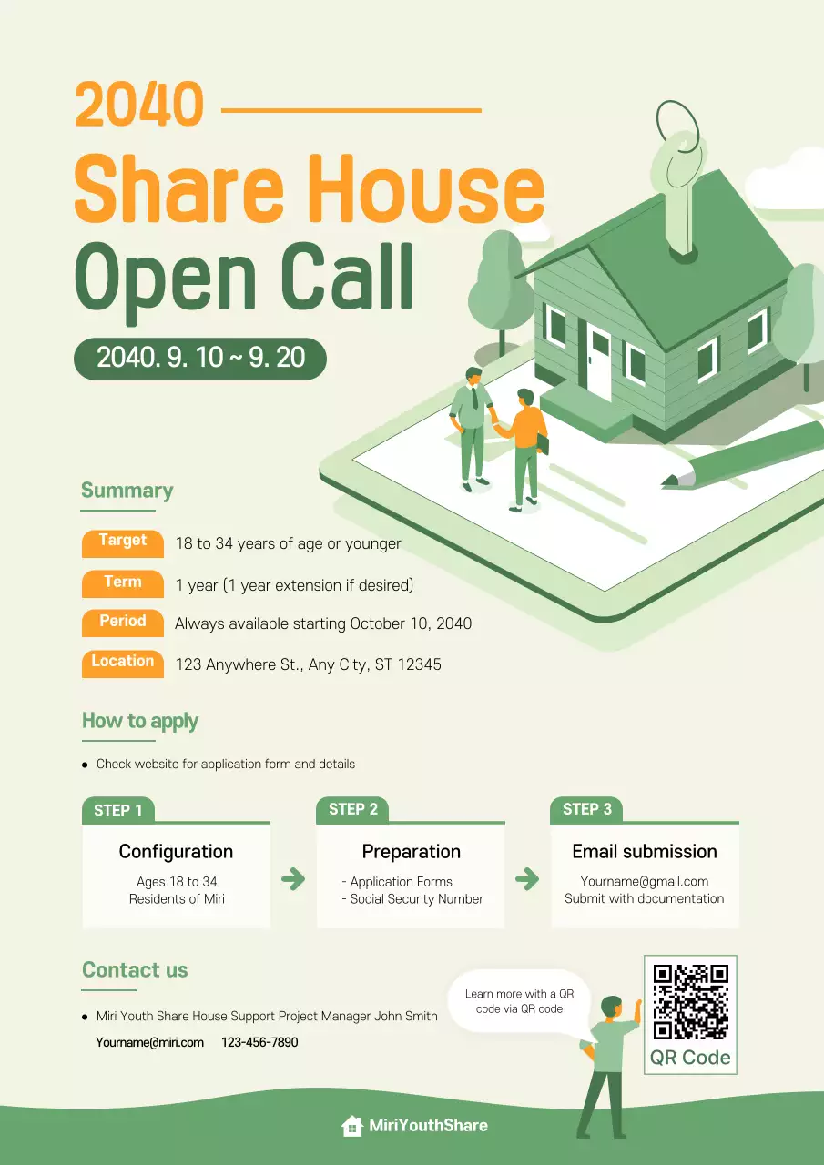 Green Modern Housing Promotion Poster