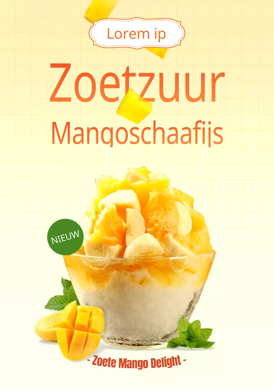 Introductie van een strak cafémenu in oranje en geel