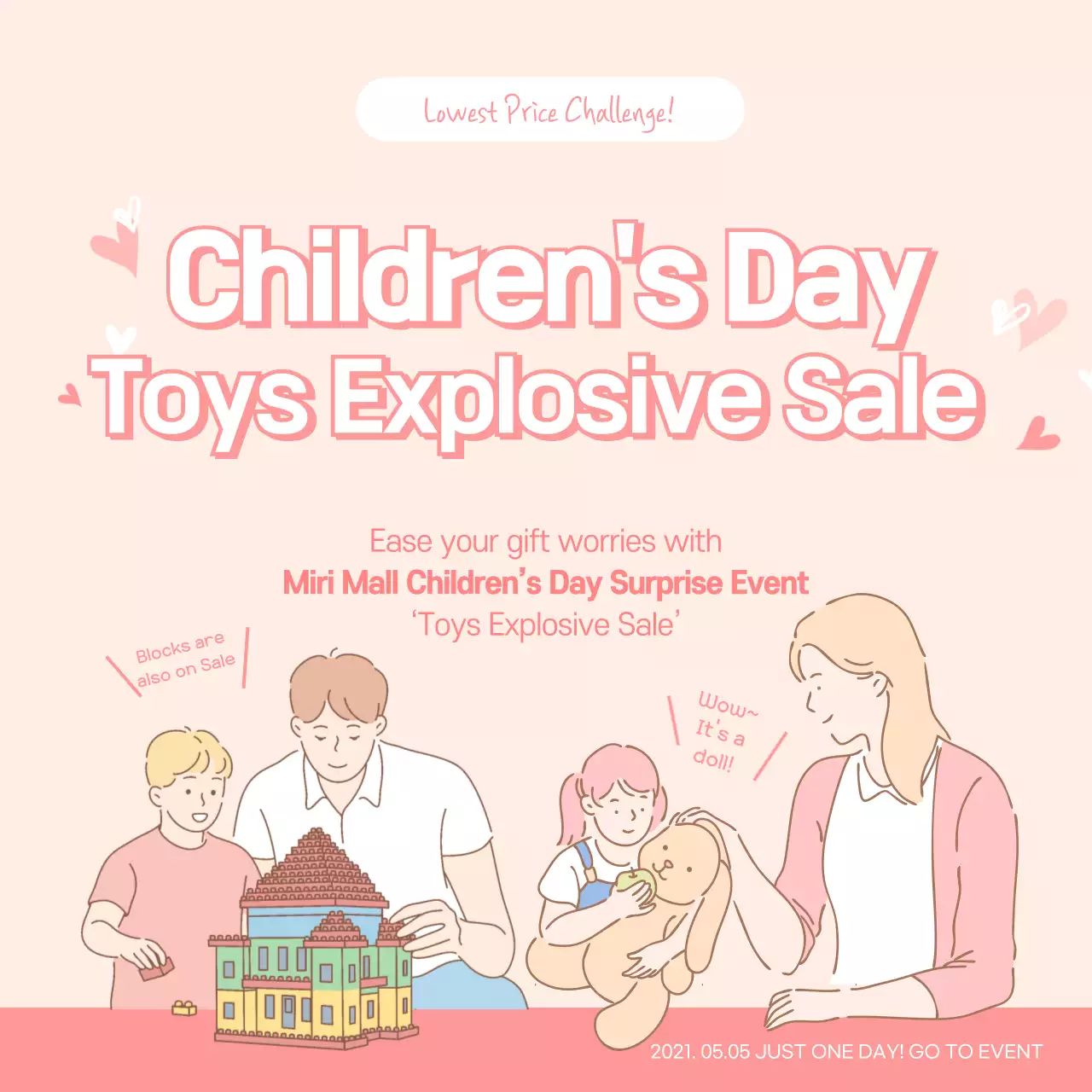 Pink Trendy Toys Promotion Social Media Post