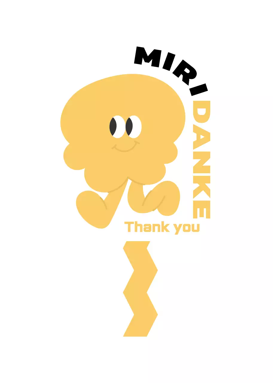 Customer appreciation stickers with cute yellow and pink illustrated characters