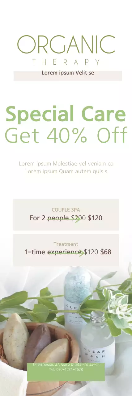 Banner Promocional Spa Minimalista Verde