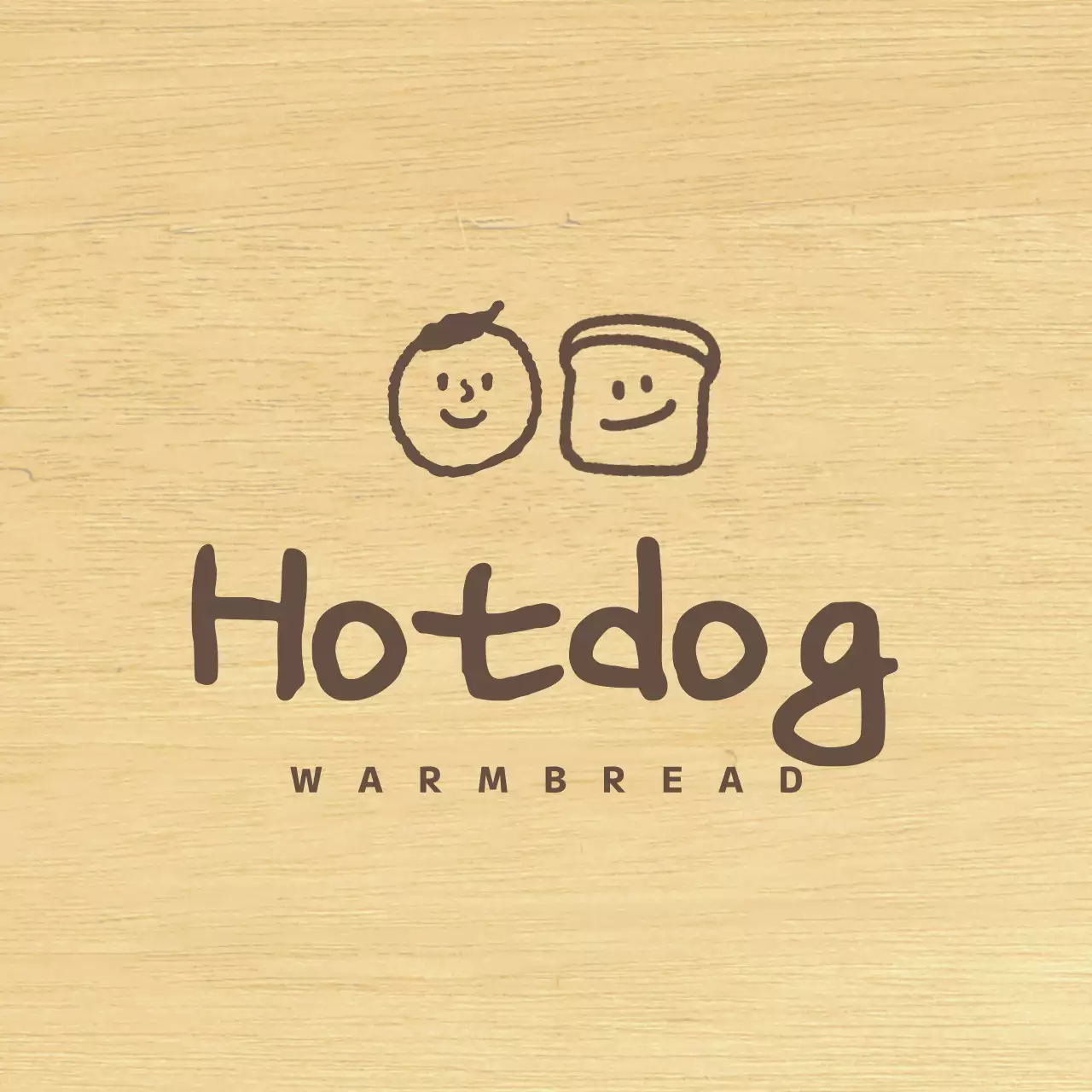 Bakery style with brown, drawn people and bread illustration