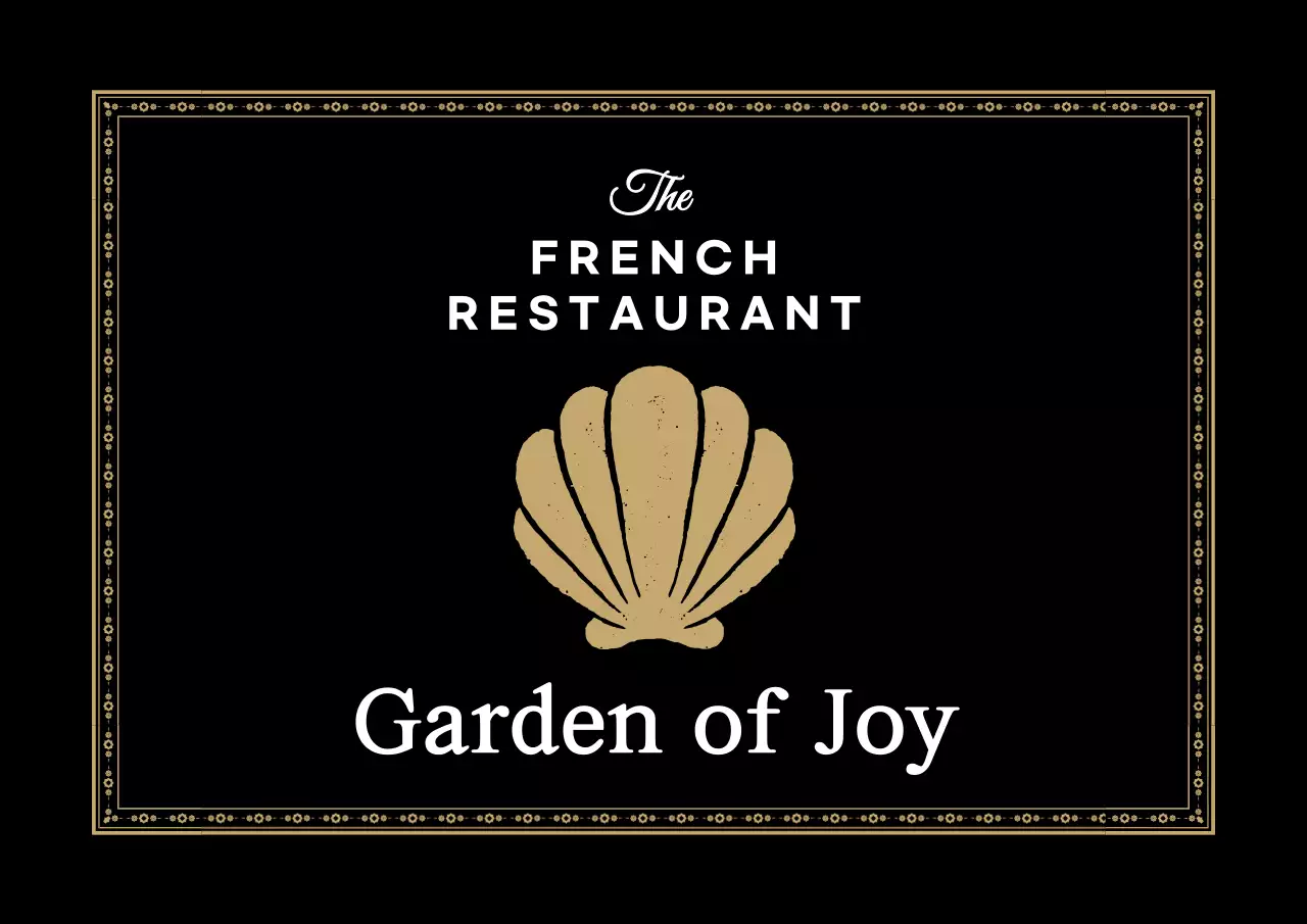 Gaya berkelas dan bersih dalam warna hitam dan putih untuk papan nama logo restoran