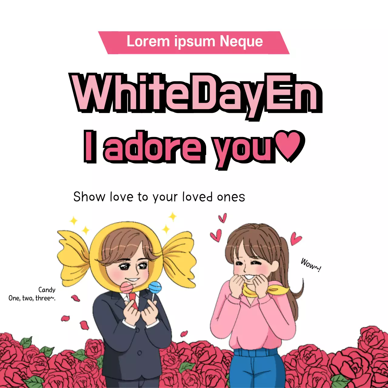 Pink Comic Love Invitation Banner