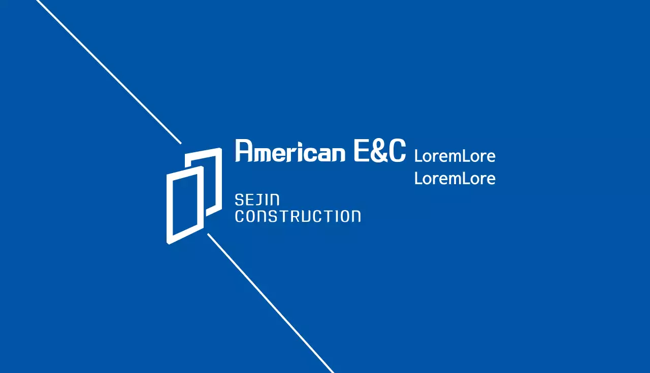 Kartu Nama Konstruksi Modern Biru