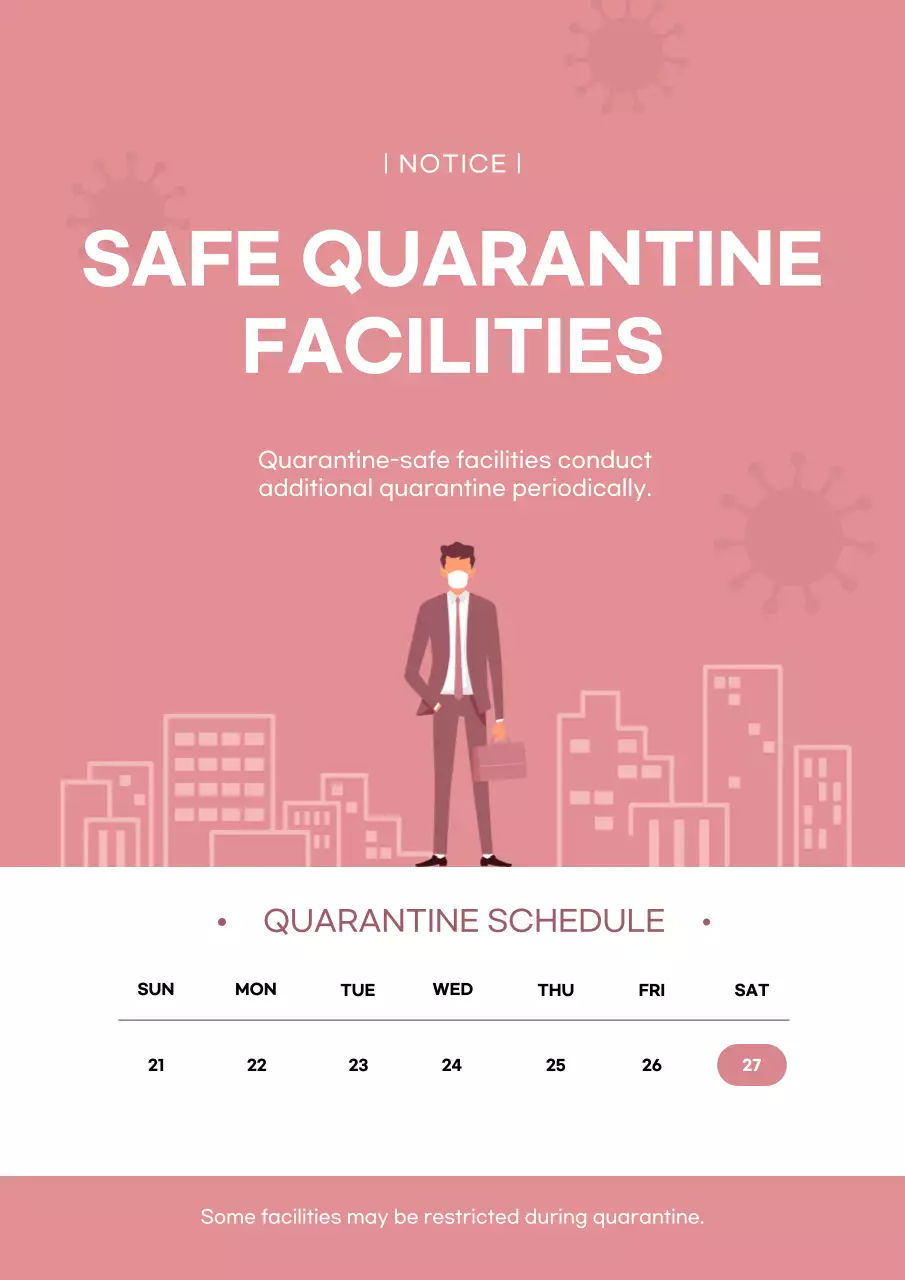 Pink Modern Quarantine Notice Poster