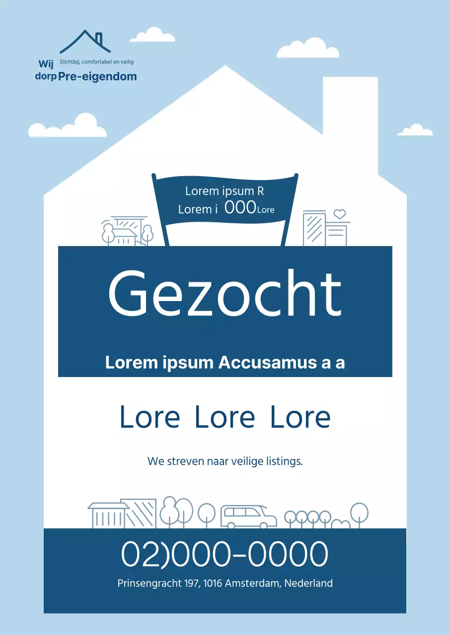 Lichtblauw onroerend goed te koop