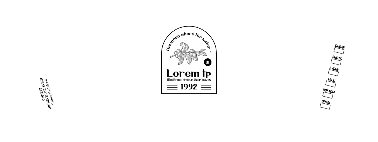 Promote and inform your cafe with a clean, black-and-white emblem logo