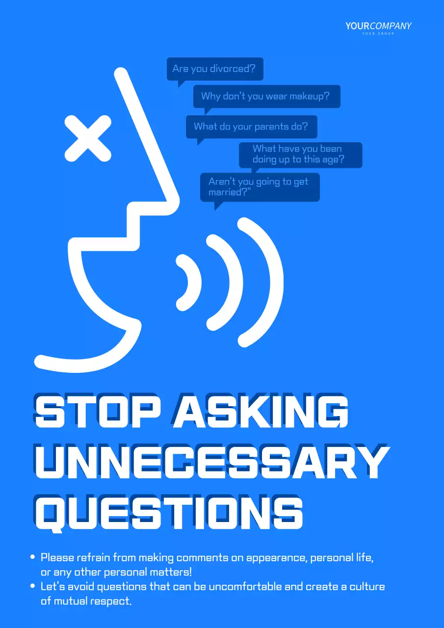 Blue Minimal Respect Announcement Poster