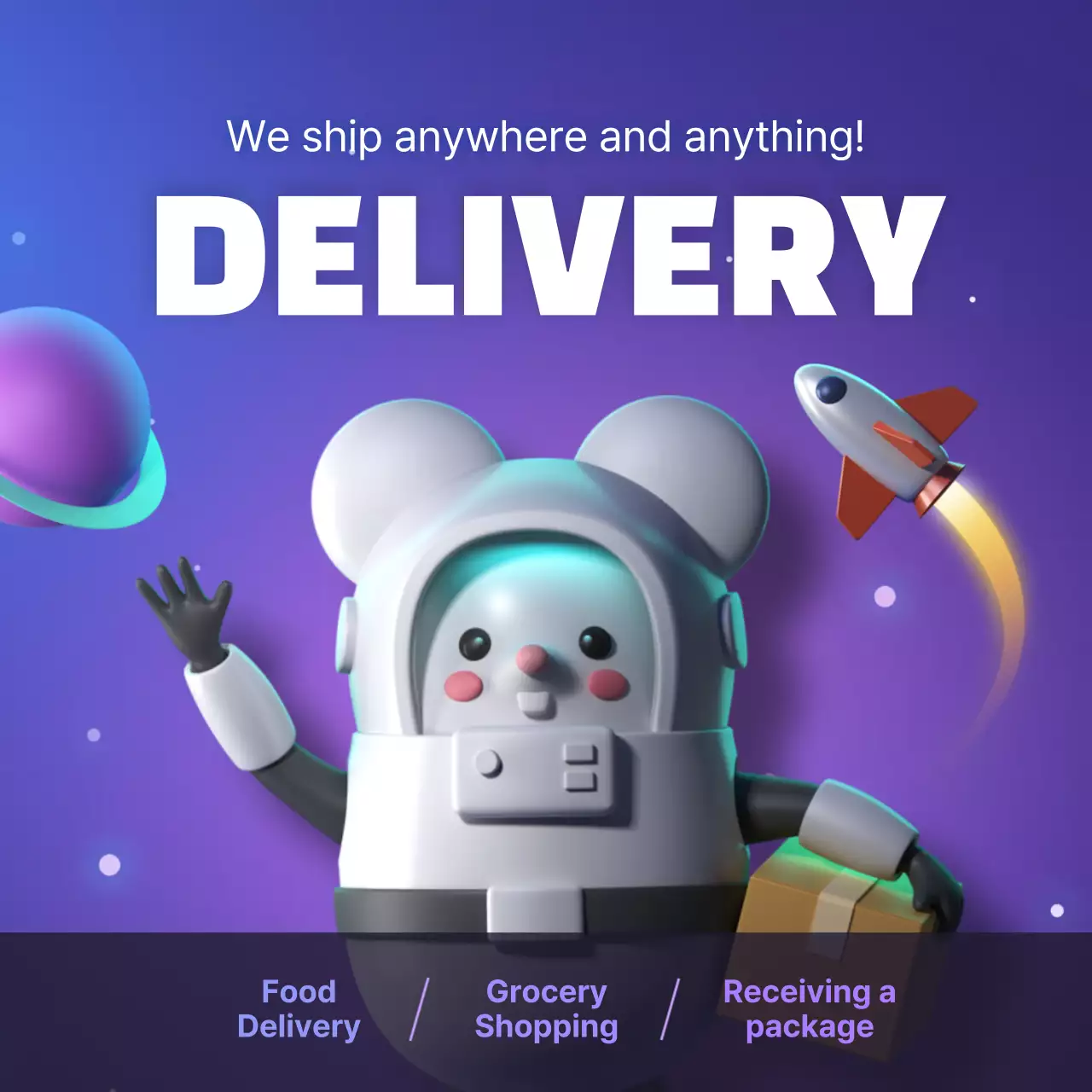 Blue Trendy Errand Promotion Instagram Post