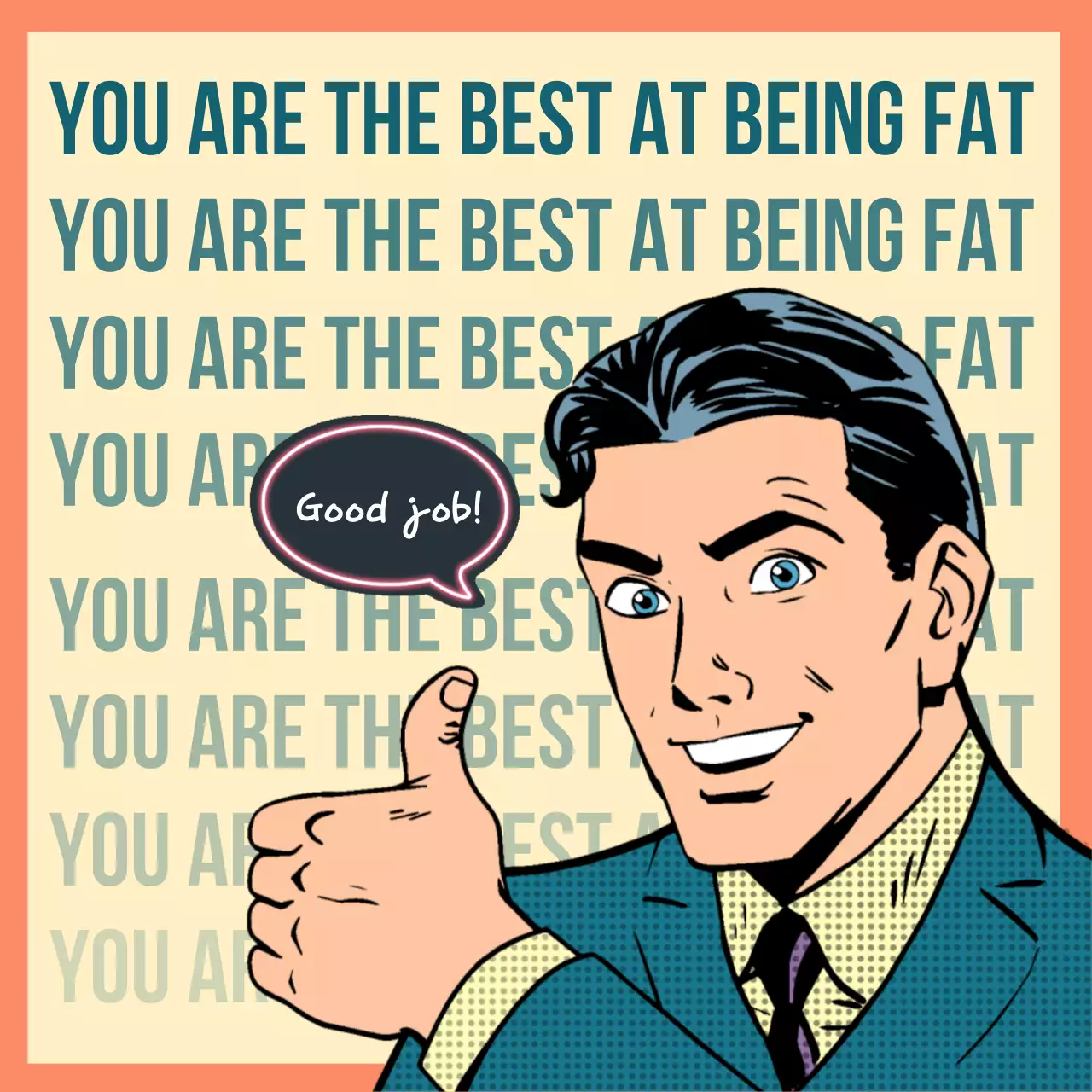 Orange Comic Meme Card Social Media Post