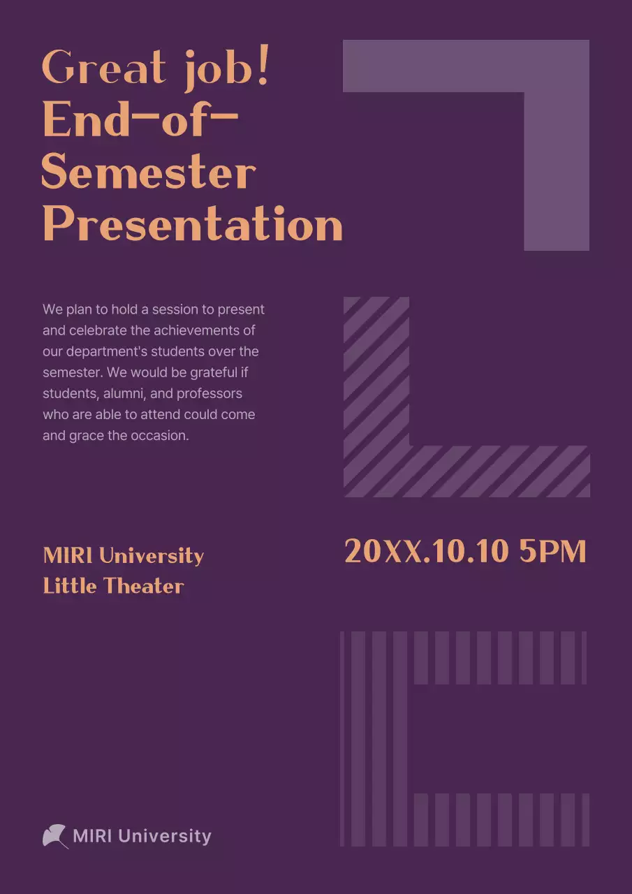 Purple Modern Presentation Announcement Poster