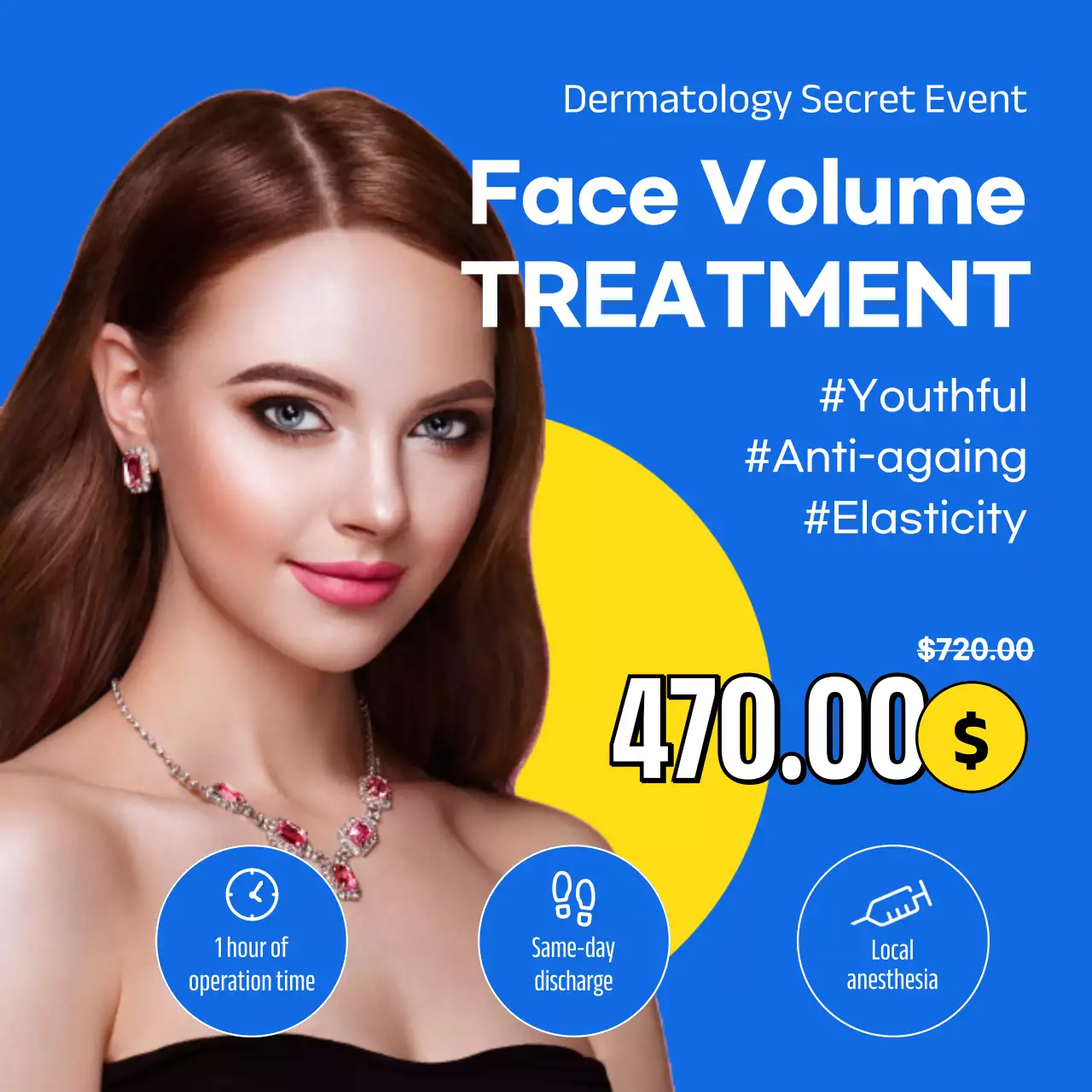 Blue Trendy Dermatology Promotion Social Media Post