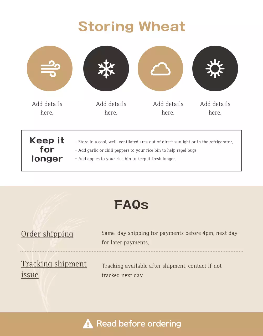 Poster Promosi Gandum Pedesaan Beige