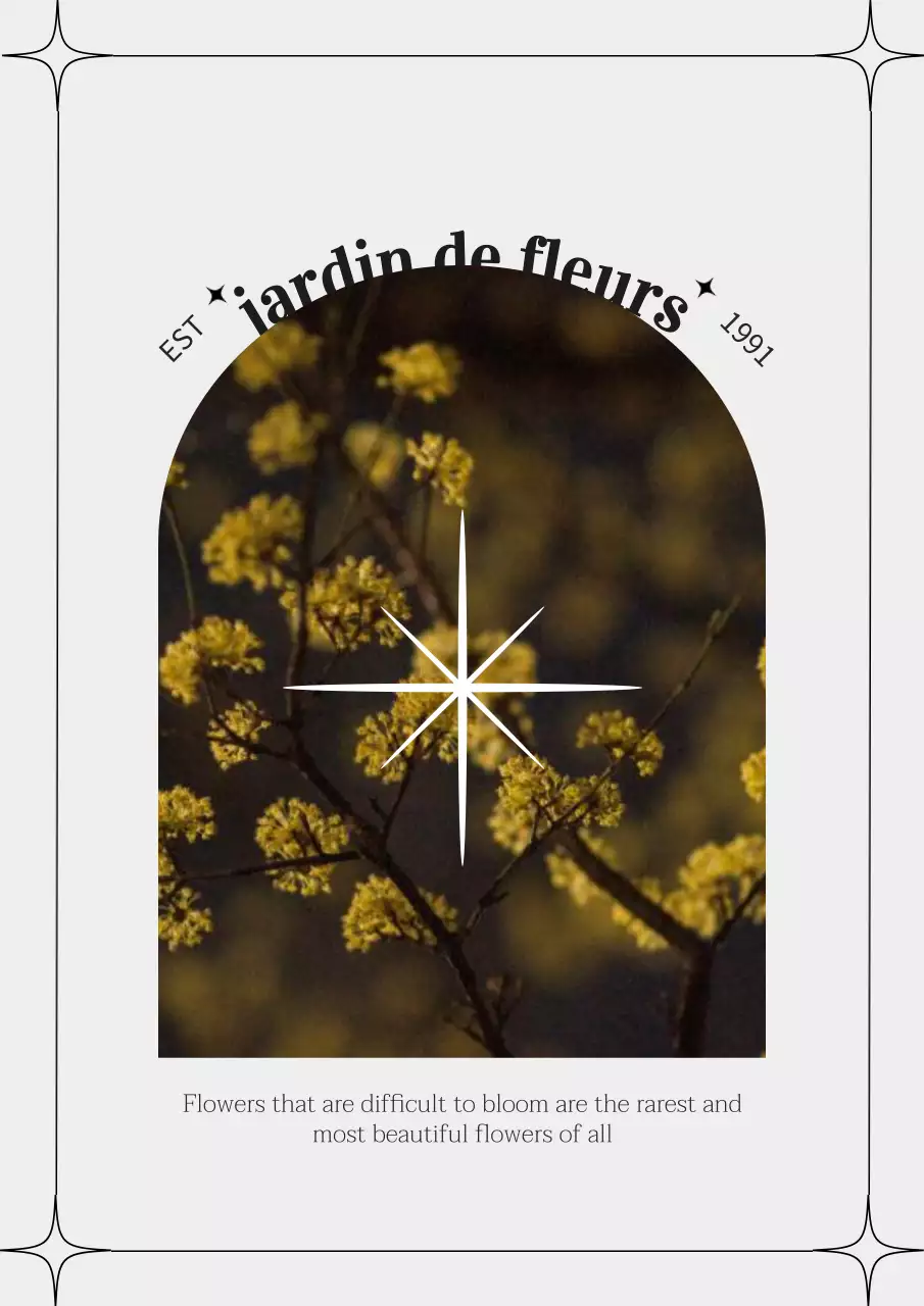 Yellow Vintage Flowers Card Poster