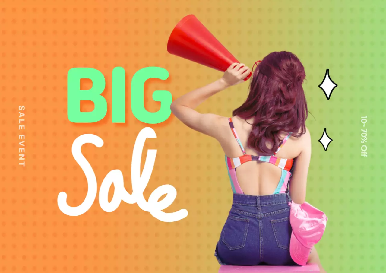 Orange Trendy Sale Promotion Poster