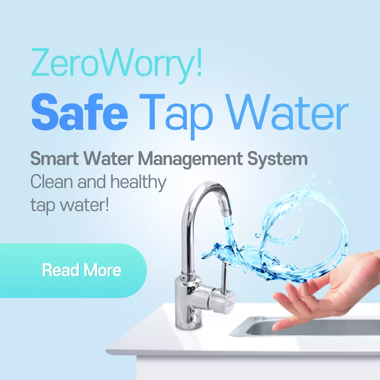 Blue Modern Water Announcement Instagram Post