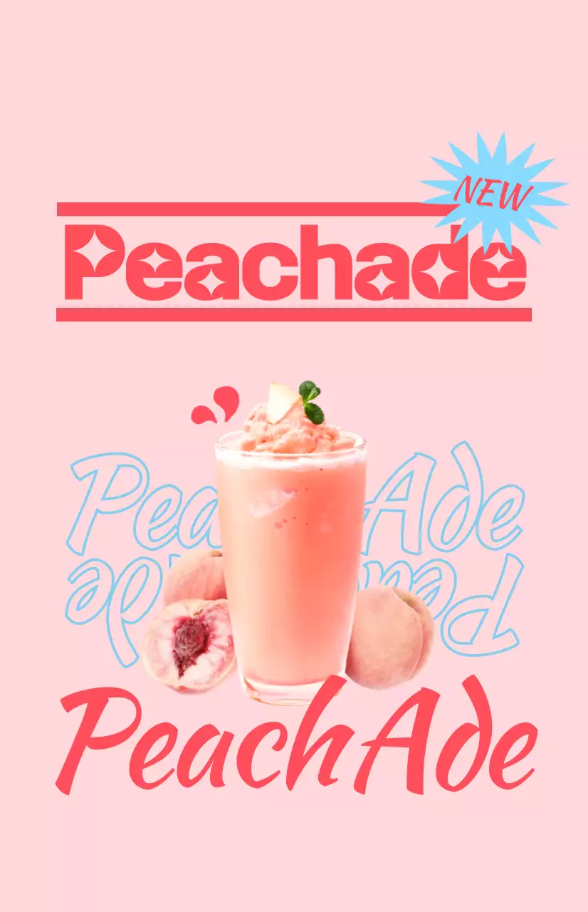 Promote a cafe menu with colorful, illustrated drink images and text