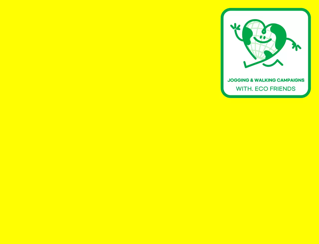 Conceito de logótipo de emblema com uma personagem bonita da terra em amarelo e verde para uma organização de campanha ambiental global.