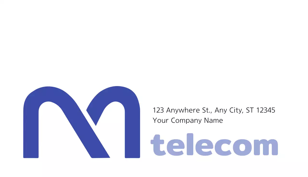 Blue Minimal Telecom Business Card