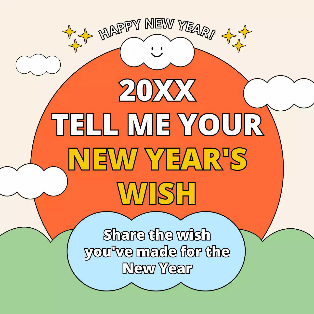 Orange Playful New Year Invitation Instagram Post