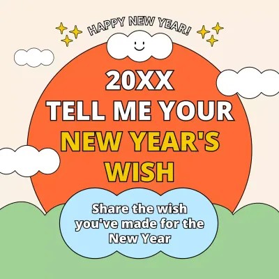 Orange Playful New Year Invitation Instagram Post