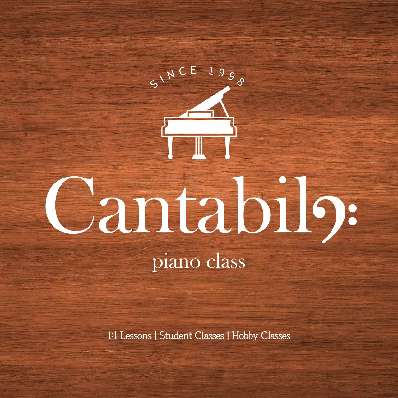 Simple piano instrument school design with white piano icon