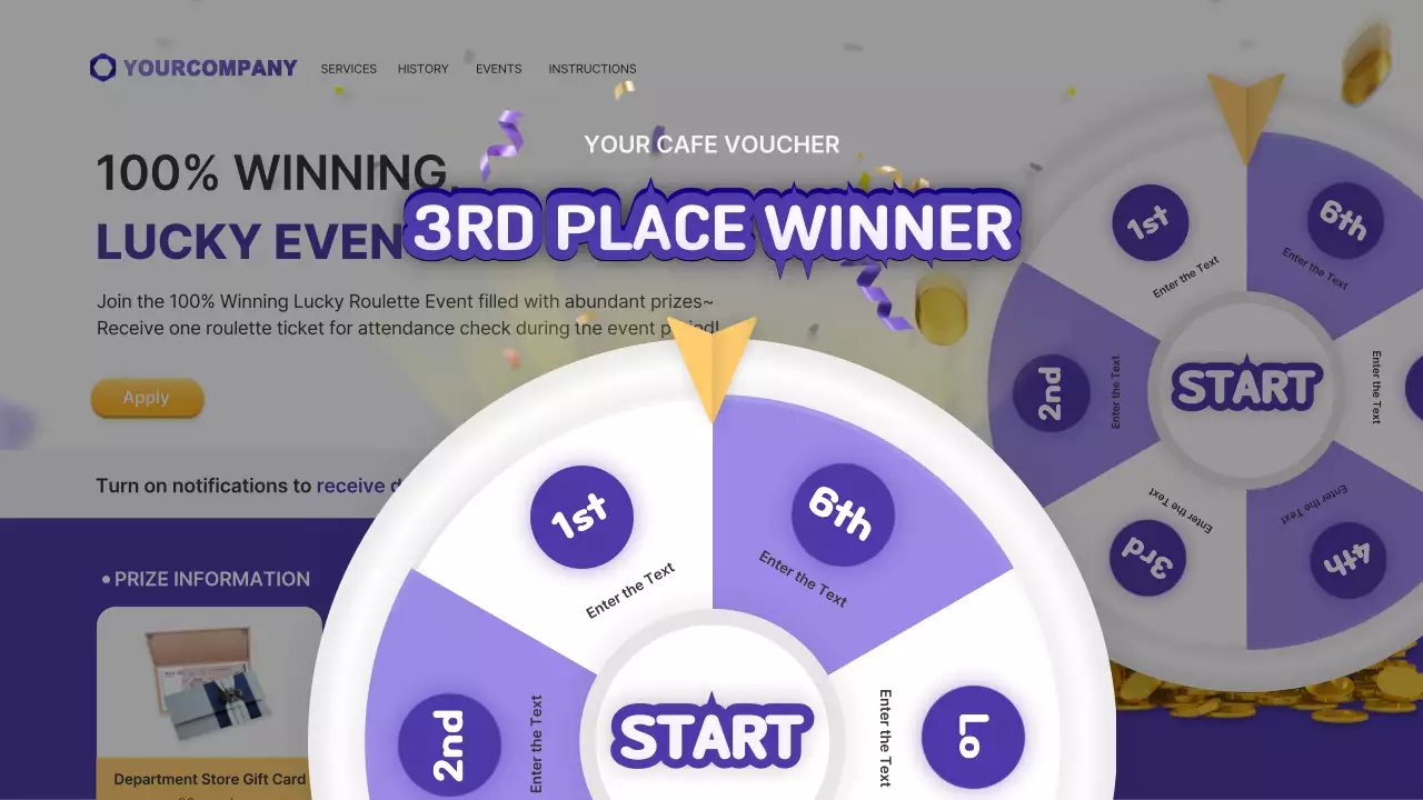 Roulette Online Event Proposal in Purple-Yellow