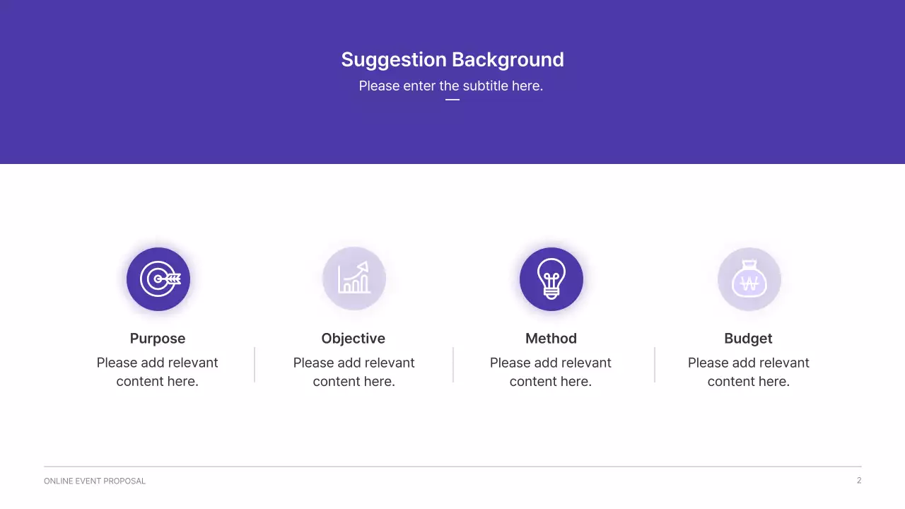 Roulette Online Event Proposal in Purple-Yellow