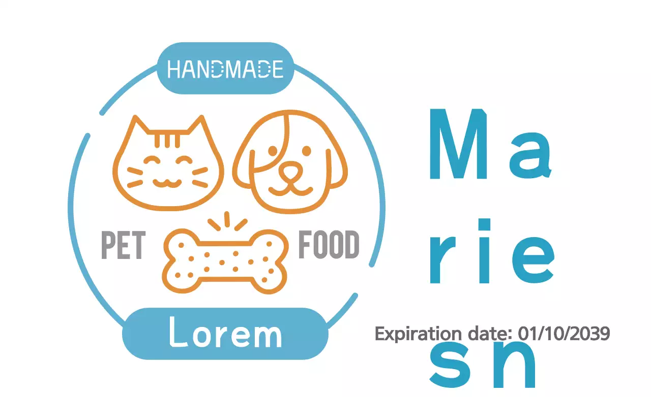 Blue Minimal Pet Food Label Banner