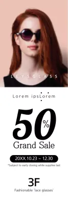 Banner de promoção de óculos modernos bege