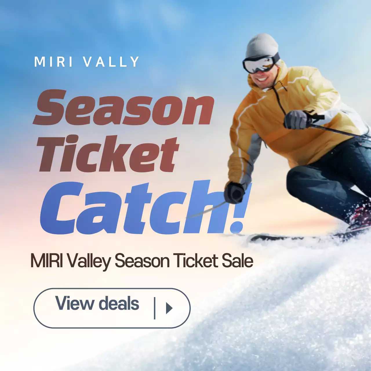 Blue Modern Skiing Promotion Instagram Post