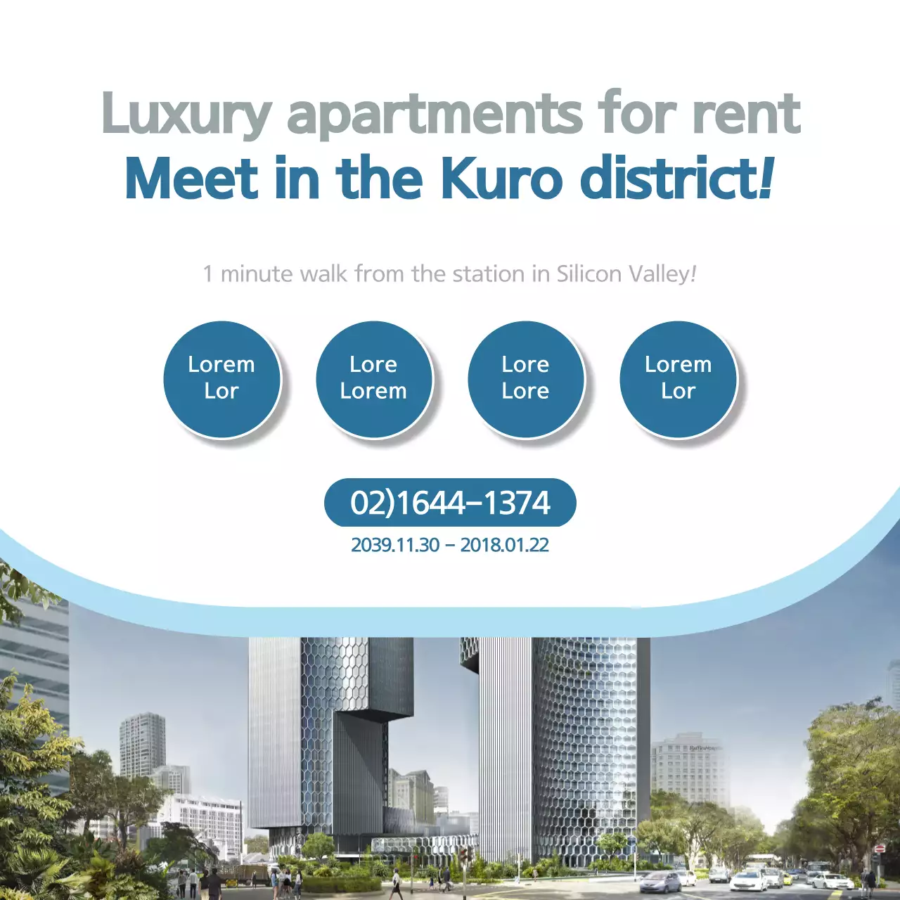 Blue Modern Apartments Promotion Banner