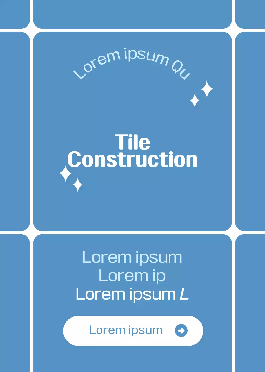 Poster Iklan Konstruksi Minimal Biru