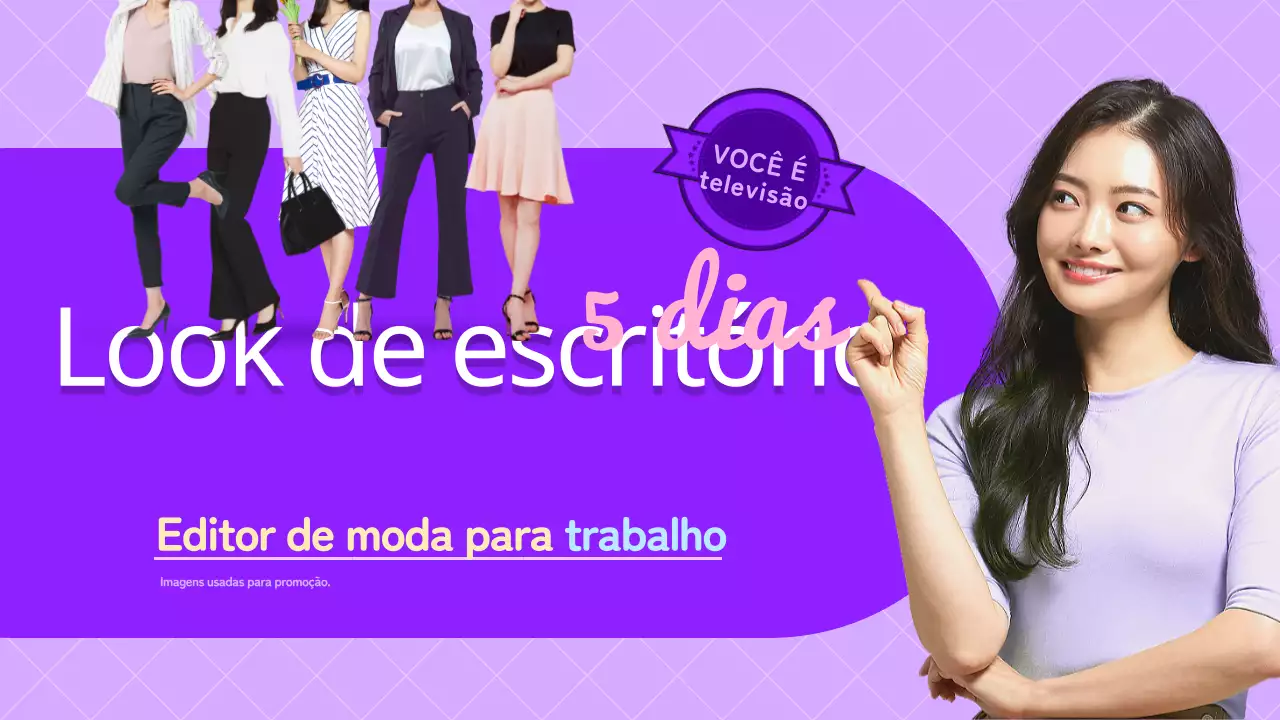 O look de trabalho de um editor de revista de moda em roxo