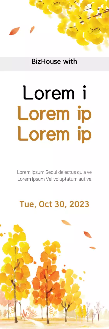 Banner de evento de outono rústico amarelo