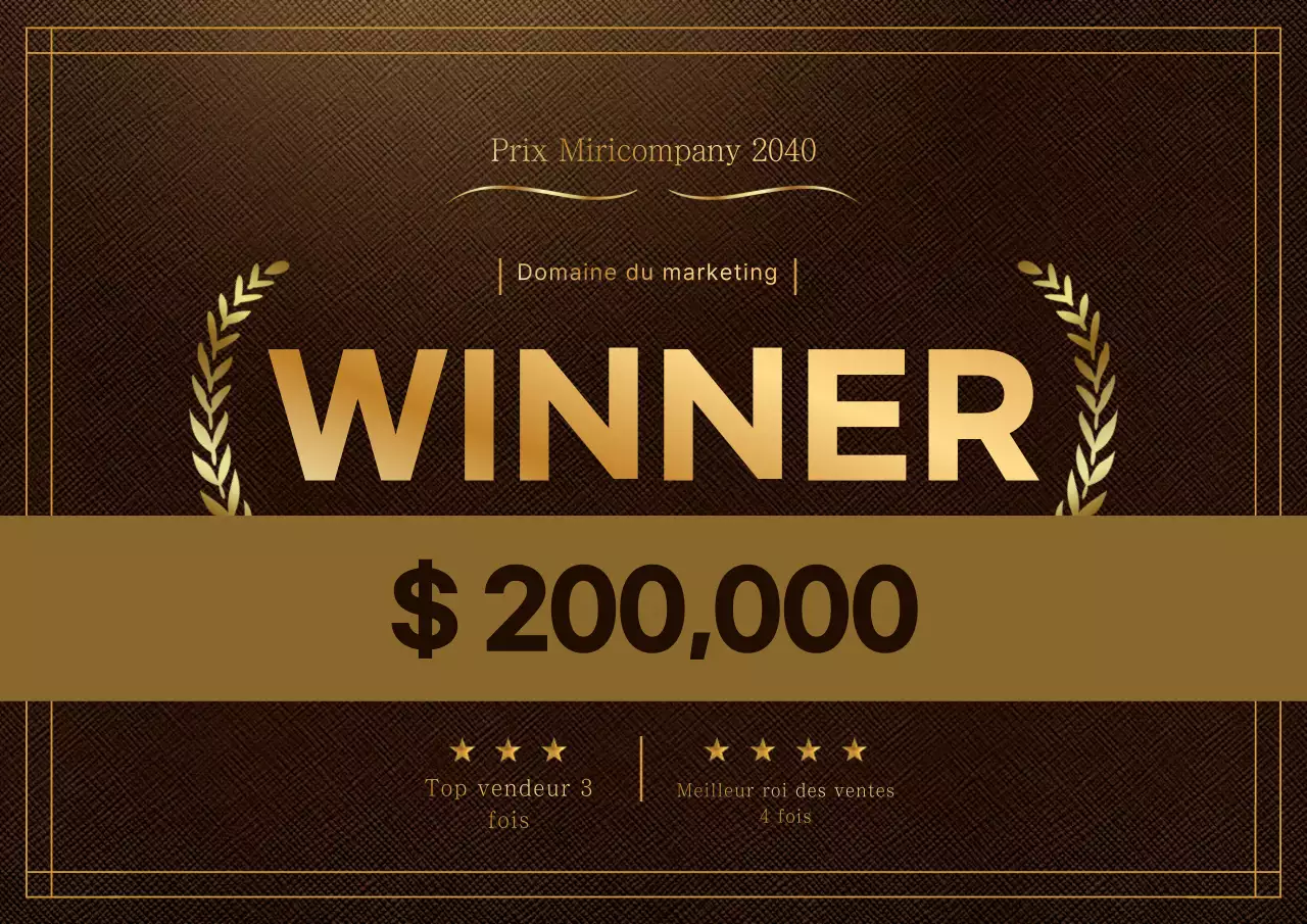 Prix du concept luxueux d'or Dessin sur carton mousse