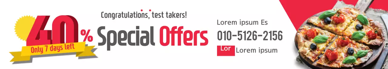 Banner de promoção de desconto moderno vermelho