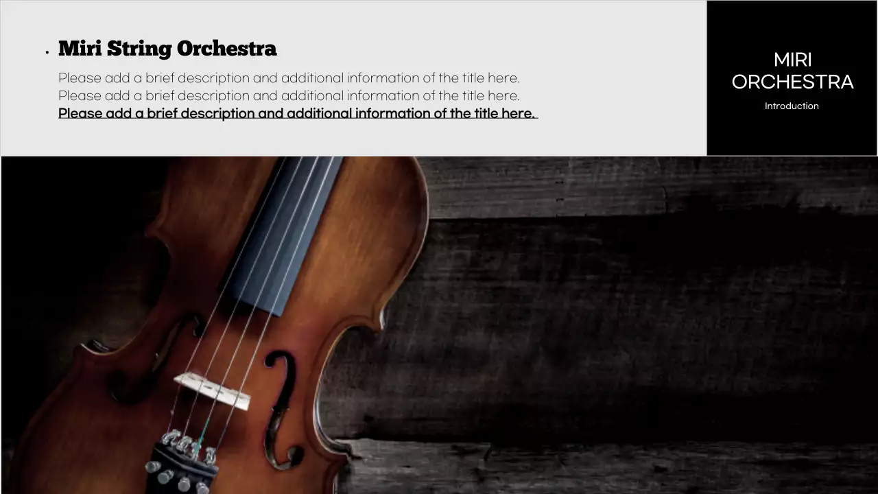 Black Elegant Orchestra Portfolio Presentation