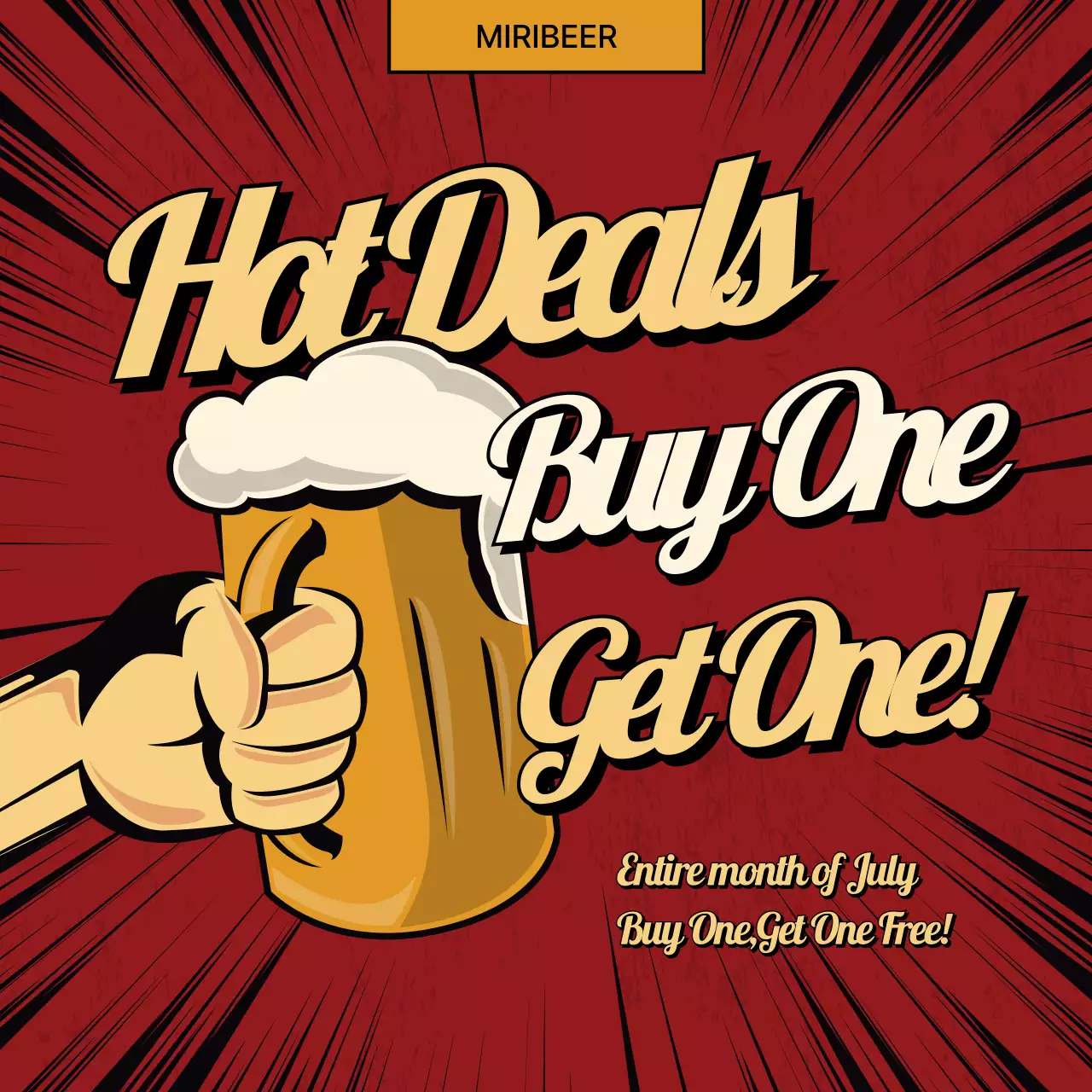 Red Comic Beer Promotion Instagram Post