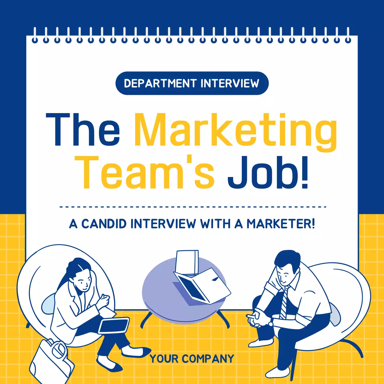 Blue Modern Marketing Interview Document Instagram Carousel