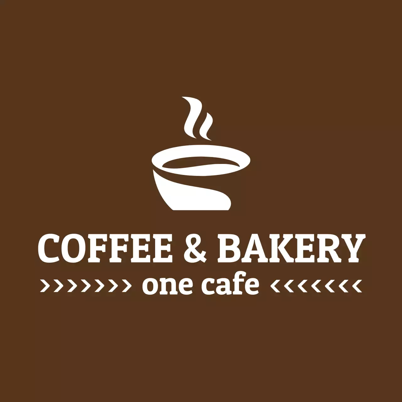 Design a logoed apron with the name of your cafe in brown with a coffee cup illustration logo.