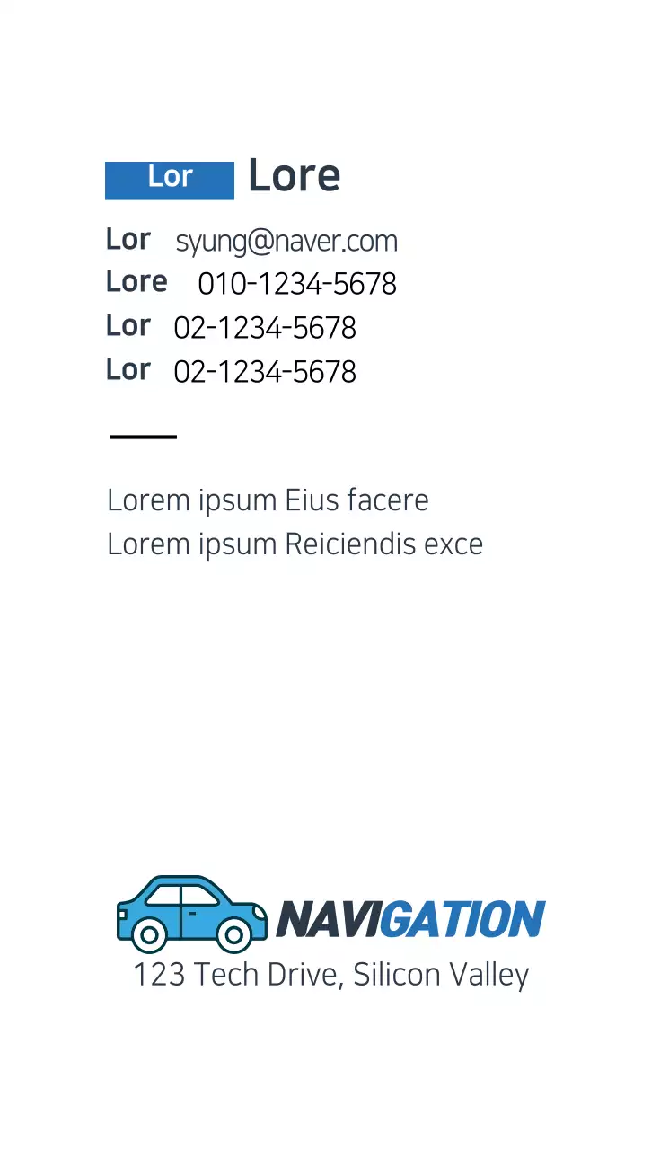Cartão de visita de navegação moderna azul