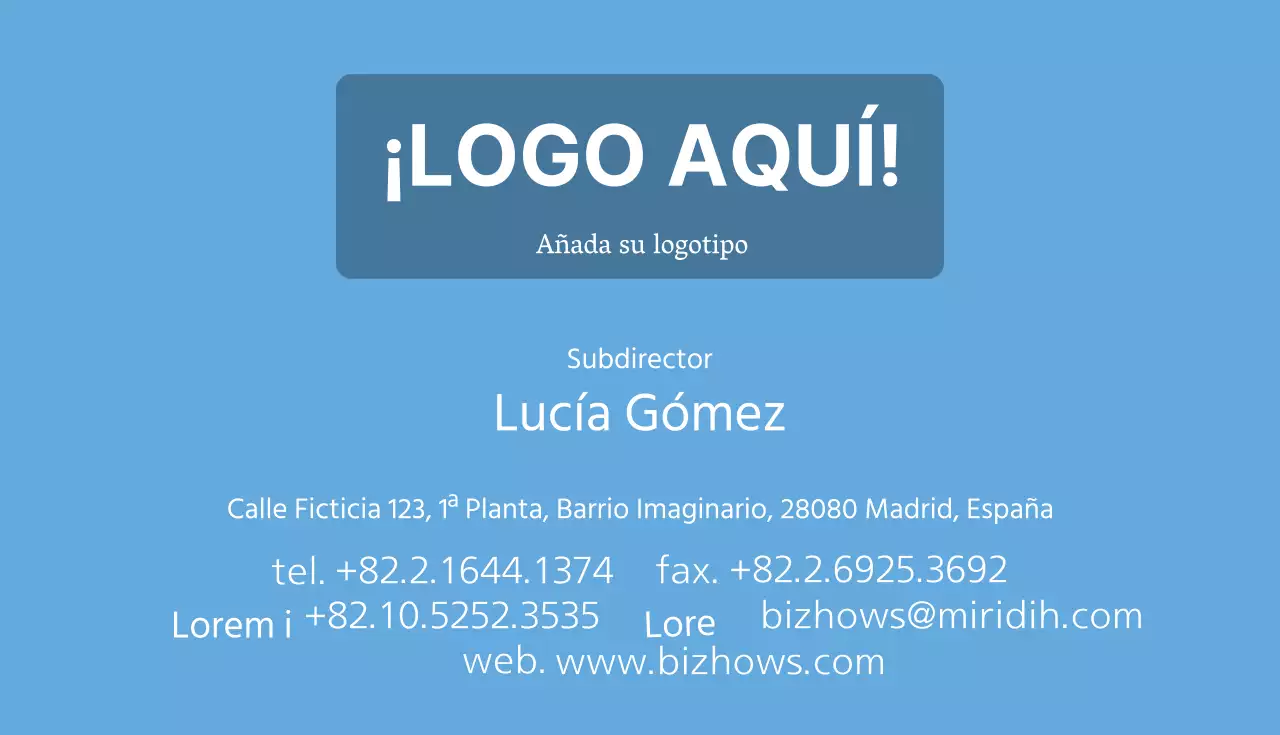 Tarjeta de visita sencilla Sky