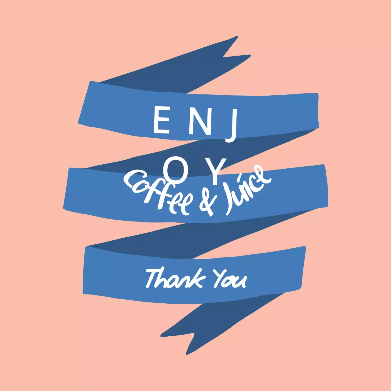 Peach Minimal Coffee Invitation Banner