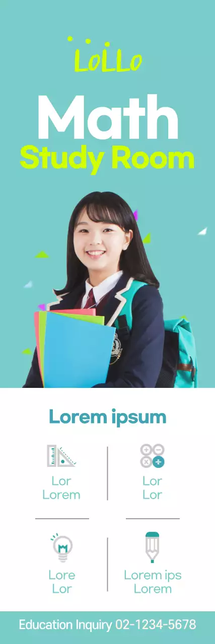 Banner de promoção de matemática moderna rosa