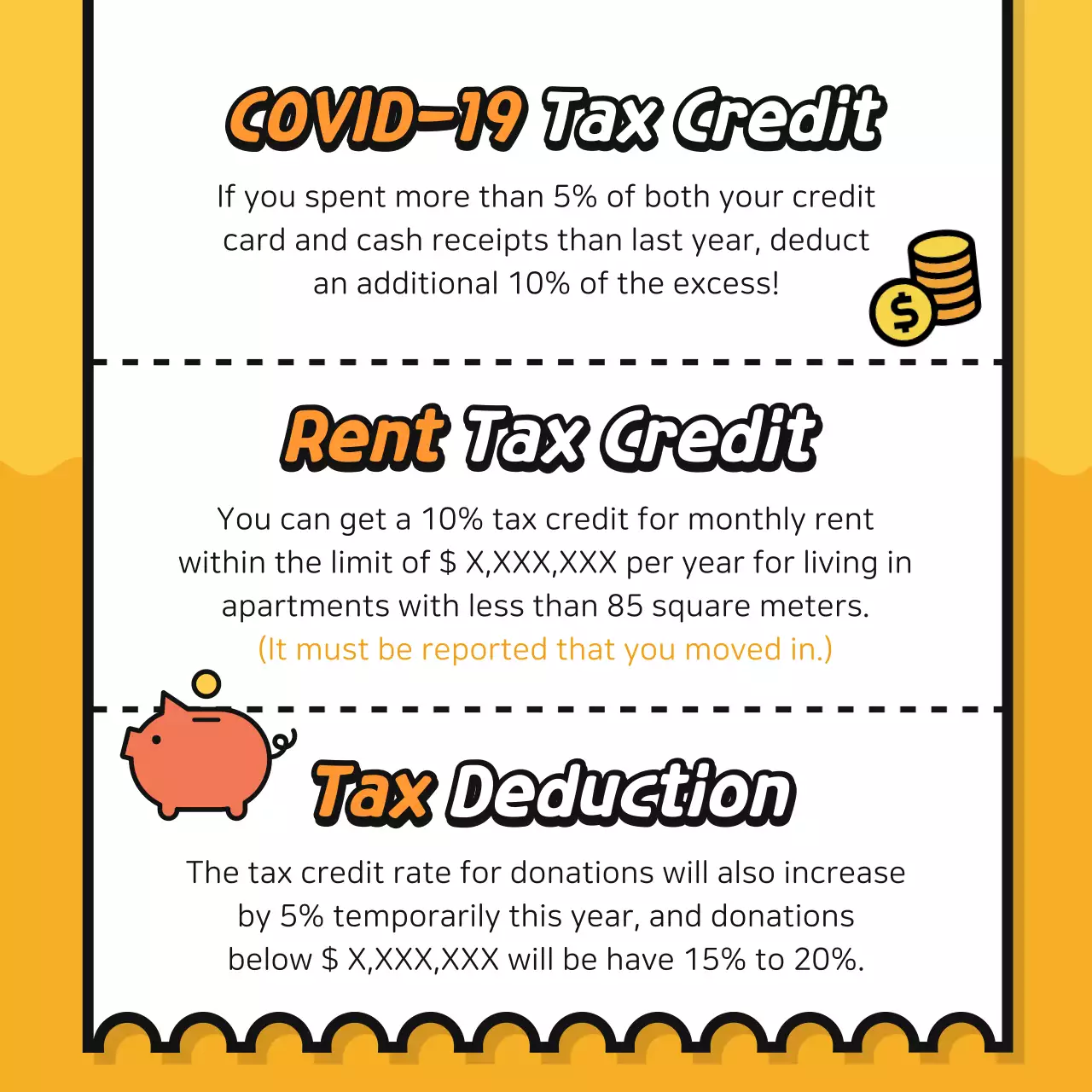 Receipt-like yellow background year-end settlement cardnews